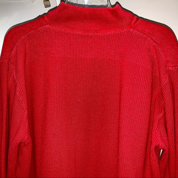 Vintage 80s Abercrombie & Fitch Sweater Mens V Neck Button Up Red Large - Picture 5 of 6